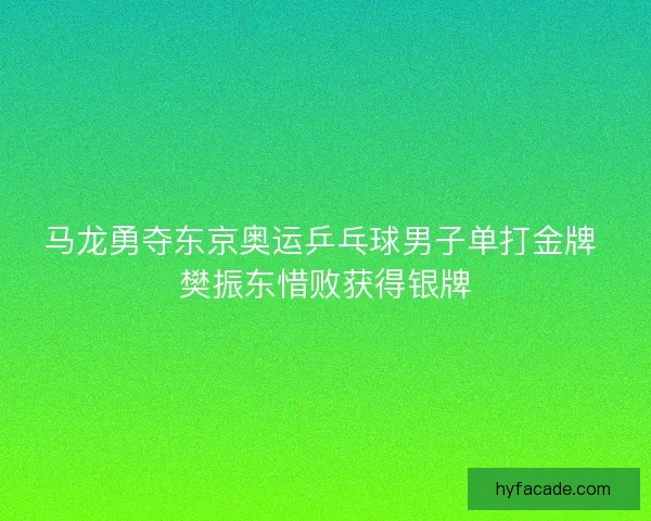 马龙勇夺东京奥运乒乓球男子单打金牌 樊振东惜败获得银牌