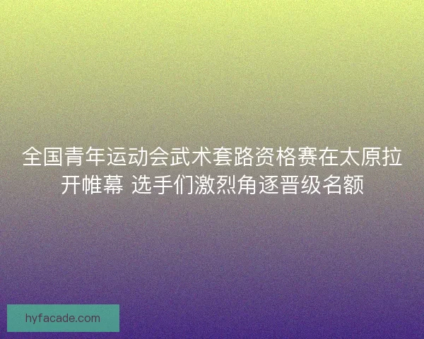 全国青年运动会武术套路资格赛在太原拉开帷幕 选手们激烈角逐晋级名额 全国青年运动会武术套路资格赛在太原拉开帷幕 选手们激烈角逐晋级名额