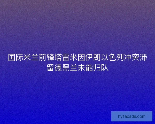 国际米兰前锋塔雷米因伊朗以色列冲突滞留德黑兰未能归队 国际米兰前锋塔雷米因伊朗以色列冲突滞留德黑兰未能归队